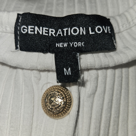 Generation Love Ribbed White Long Sleeve Women's M - Picture 6 of 7